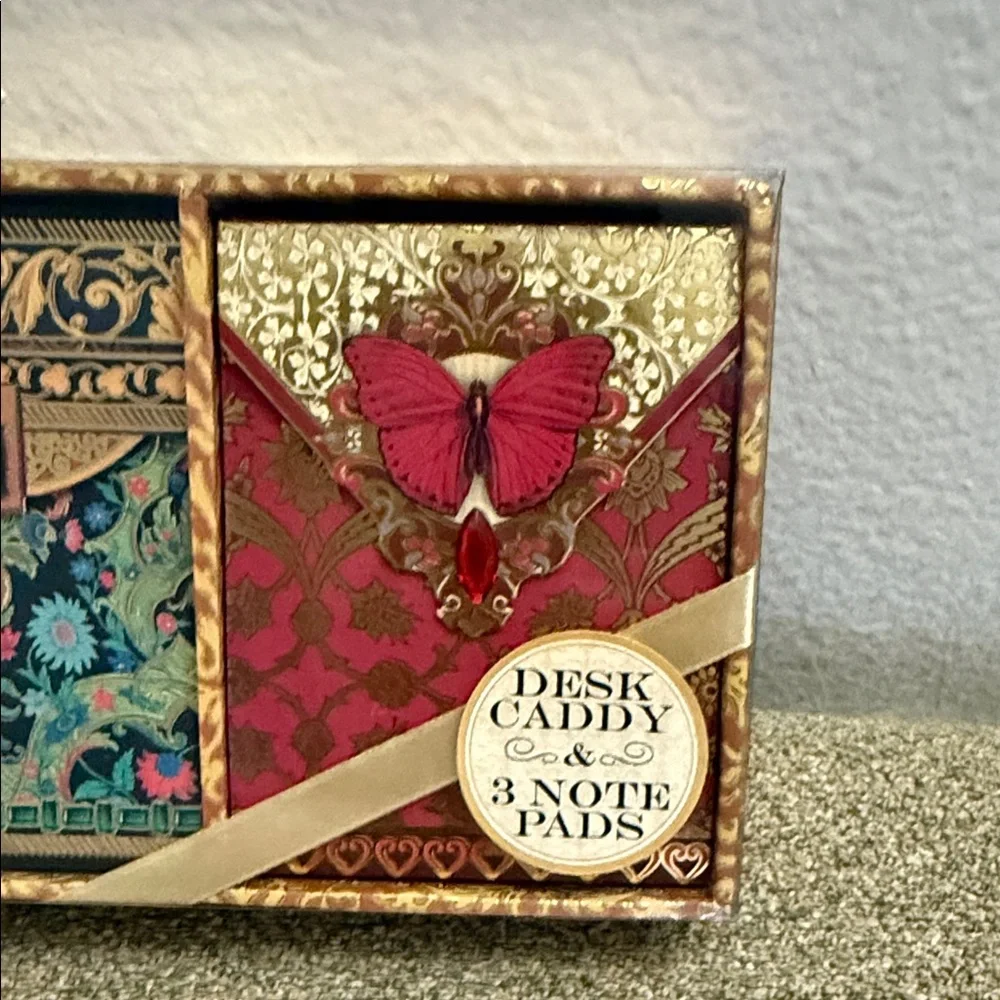 Vintage Desk Caddy With 3 Kinds of Notepads Kirshner Art Collection